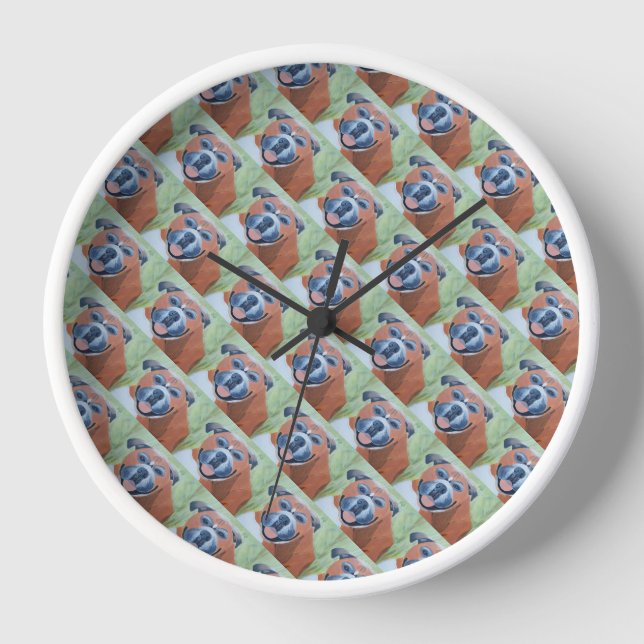 Boxer Dog Wall Clock (Front)