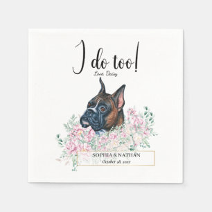 Boxer Dog Wedding Cocktail Napkins