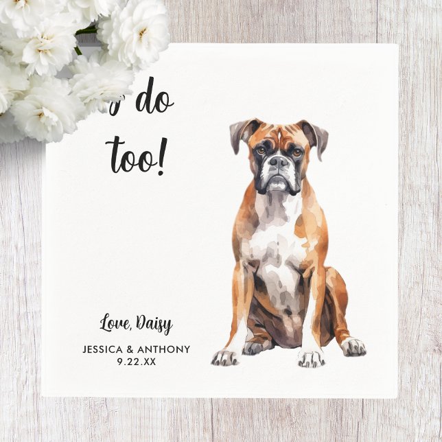 Boxer Dog Wedding  Napkin (Creator Uploaded)