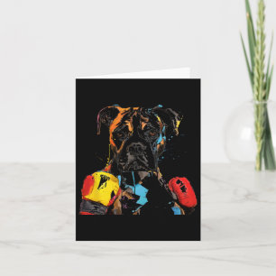 Boxer Dog With Boxing Gloves Men Women Kids  Card