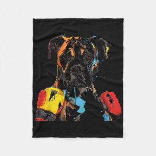 Boxer Dog With Boxing Gloves Men Women Kids Fleece Blanket