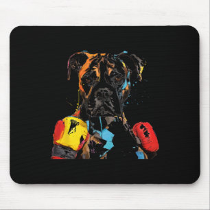 Boxer Dog With Boxing Gloves Men Women Kids Mouse Pad