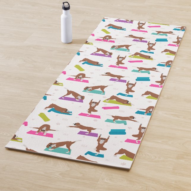 Boxer dog yoga pose mat (In Situ)