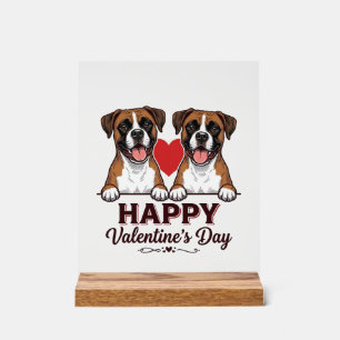 Boxer Dogs Happy Valentines Day Vintage Acrylic Sign
