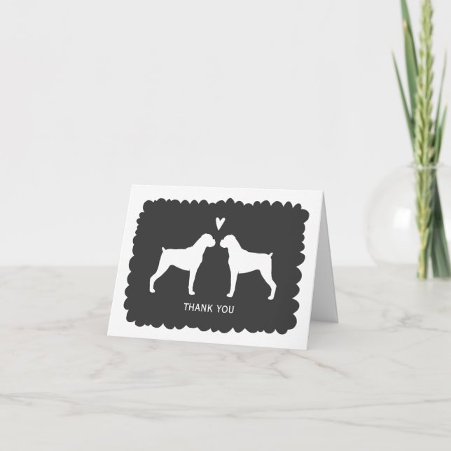 Boxer Dogs Wedding Thank You (Front)