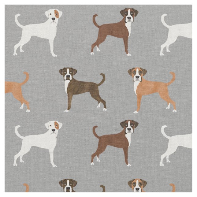 Boxer dogs with tails grey fabric (Close Up)