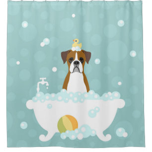 Boxer Douche Chien Rideau