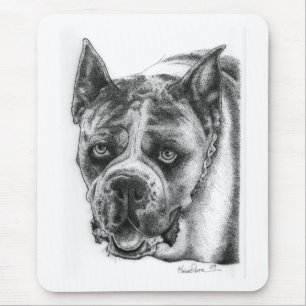 Boxer Drawing Mouse Pad