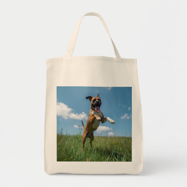 Boxer Elegant Grocery Tote Bag (Front)