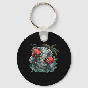 Boxer Elephant With Boxing Gloves Kickboxing Funny Keychain