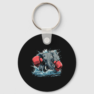 Boxer Elephant With Boxing Gloves Kickboxing Funny Keychain