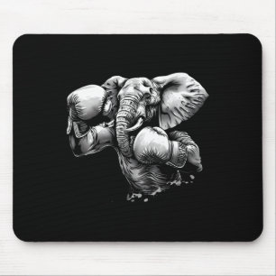 Boxer Elephant With Boxing Gloves Kickboxing Funny Mouse Pad