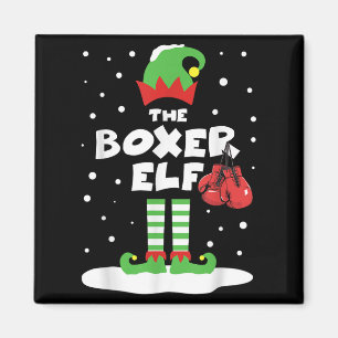 Boxer Elf Matching Group Family Holiday Xmas Costu Magnet