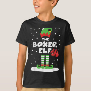 Boxer Elf Matching Group Family Holiday Xmas Costu T-Shirt