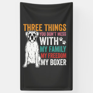 Boxer Family Freedom Dog Lover Banner
