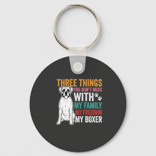 Boxer Family Freedom Dog Lover Keychain