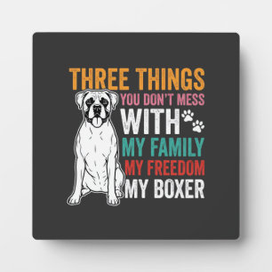 Boxer Family Freedom Dog Lover Plaque