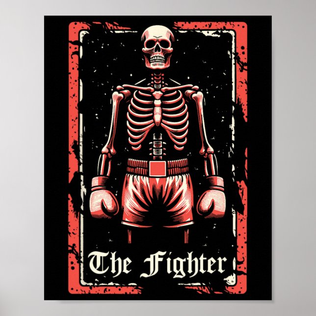 Boxer Fighter - Sparring Gloves Boxing Skeleton Ta Poster (Front)