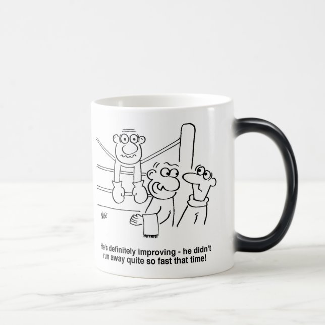 Boxer Fights in the Boxing Ring. Boxer Magic Mug (Right)