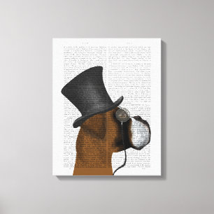 Boxer, Formal Hound and Hat Canvas Print