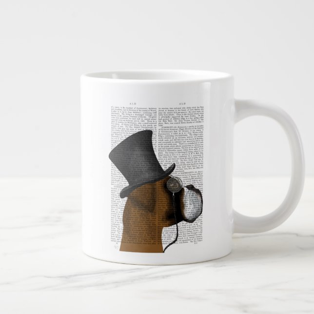 Boxer, Formal Hound and Hat Large Coffee Mug (Right)