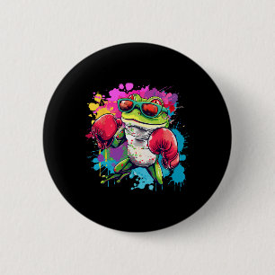 Boxer Frog With Boxing Gloves Kickboxing Funny Box 2 Inch Round Button