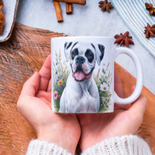 Boxer Fun Loving Dog in Watercolor Coffee Mug