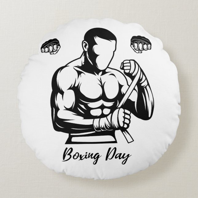 BOXER GIFT FOR MEN ROUND PILLOW (Front)