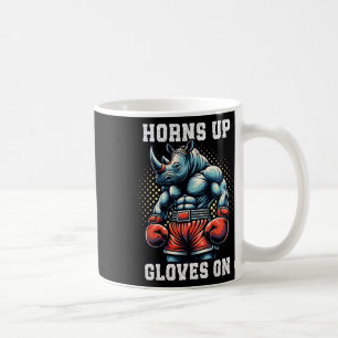 Boxer Gift Heavyweight Champion Gloves On Rhino Bo Coffee Mug