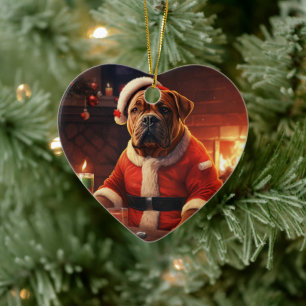 Boxer Gift, Pet Gift, Dog Police, Christmas Gift Ceramic Ornament
