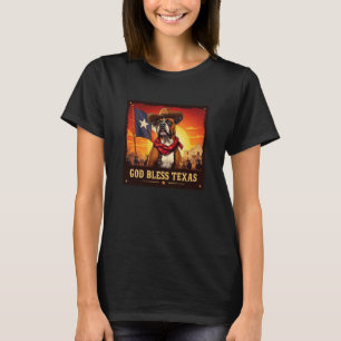 Boxer God Bless Texas T-Shirt