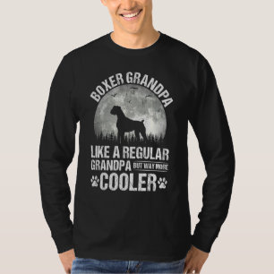 Boxer Grandpa  Moon Vintage Dog Father's Day T-Shirt