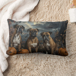 Boxer Halloween Night Doggy Delight Lumbar Pillow