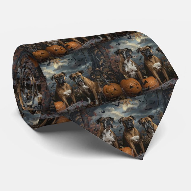 Boxer Halloween Night Doggy Delight Tie (Rolled)