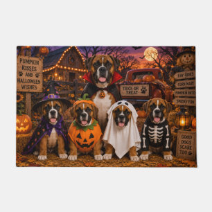 Boxer Halloween Pumpkin Patch Family Night Doormat