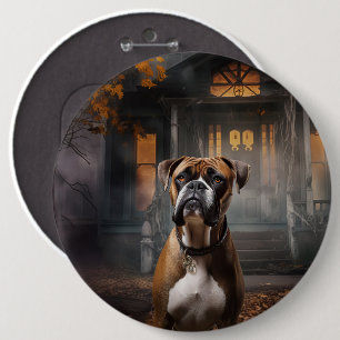 Boxer Halloween Scary 6 Inch Round Button