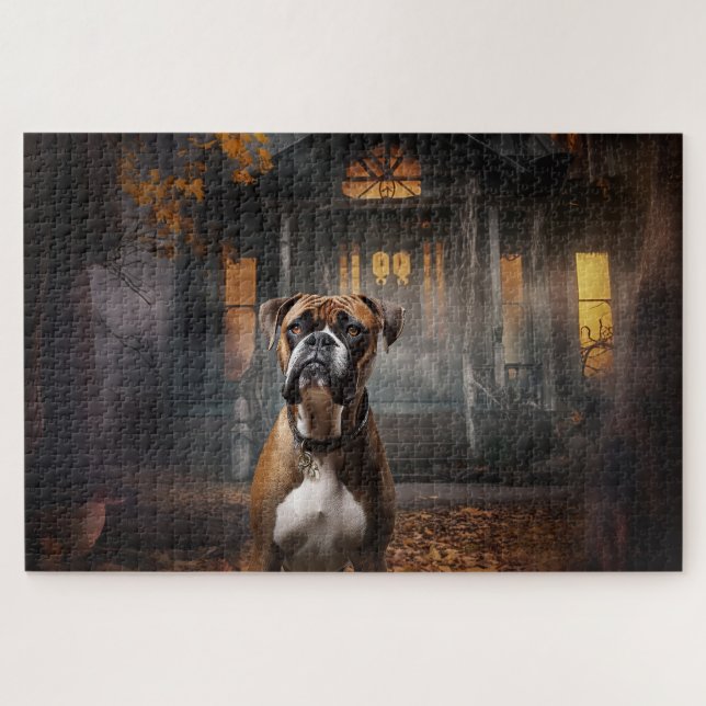Boxer Halloween Scary Jigsaw Puzzle (Horizontal)