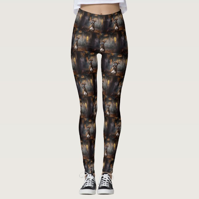Boxer Halloween Scary Leggings (Front)