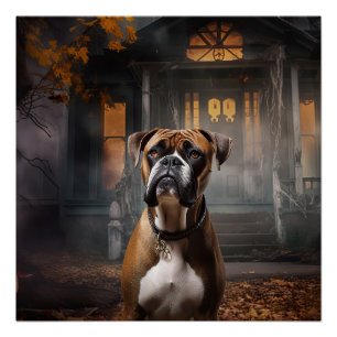 Boxer Halloween Scary Poster