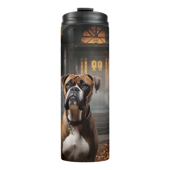 Boxer Halloween Scary Thermal Tumbler (Front)