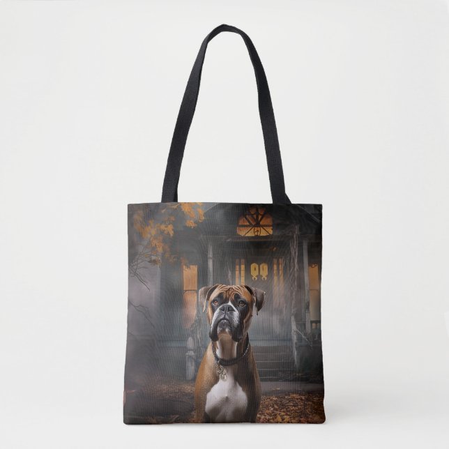 Boxer Halloween Scary Tote Bag (Front)