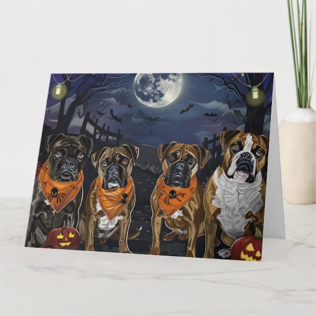 Boxer Halloween Spooky Card (Front)