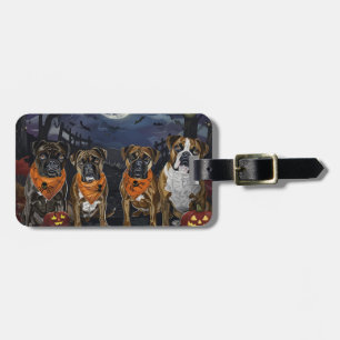 Boxer Halloween Spooky Luggage Tag