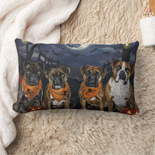 Boxer Halloween Spooky Lumbar Pillow