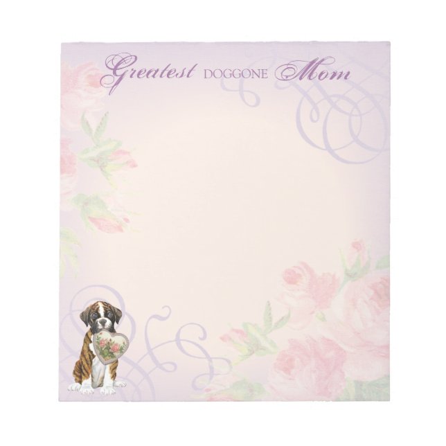 Boxer Heart Mom Notepad (Front)