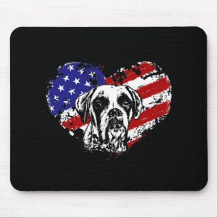 Boxer heart mouse pad