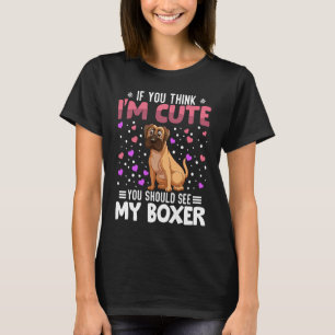 Boxer Heart Valentine's Day Animal For Womens Kids T-Shirt