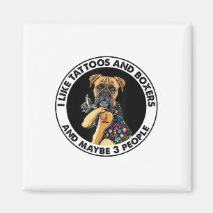 Boxer I Love Mom Tattoo Apparel, Dogs And Tattoos Magnet