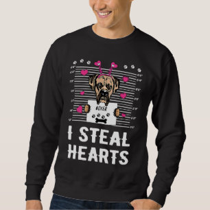 Boxer I Steal Hearts Valentine Dog  Valentines Day Sweatshirt