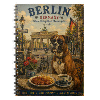 Boxer in Berlin Vintage Travel Art Notebook